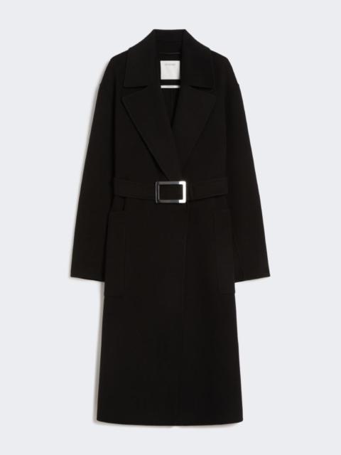 Pure wool robe coat - black