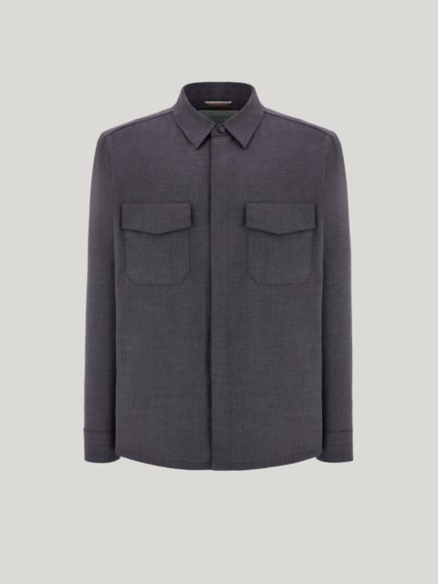 ANTHRACITE RELAXED FIT PURE WOOL OVERSHIRT