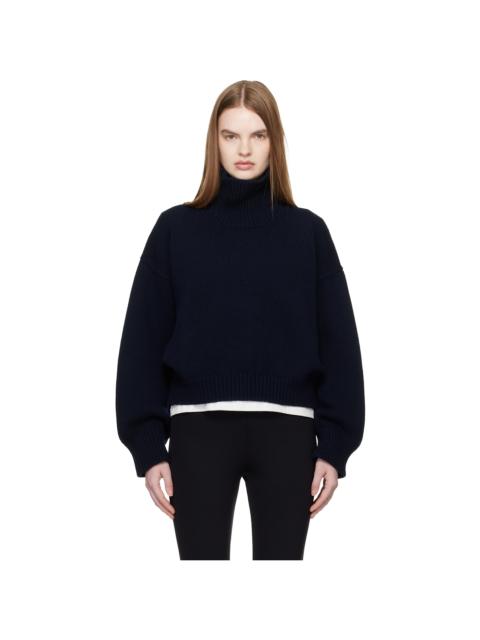 Navy Caragh Crop Turtleneck