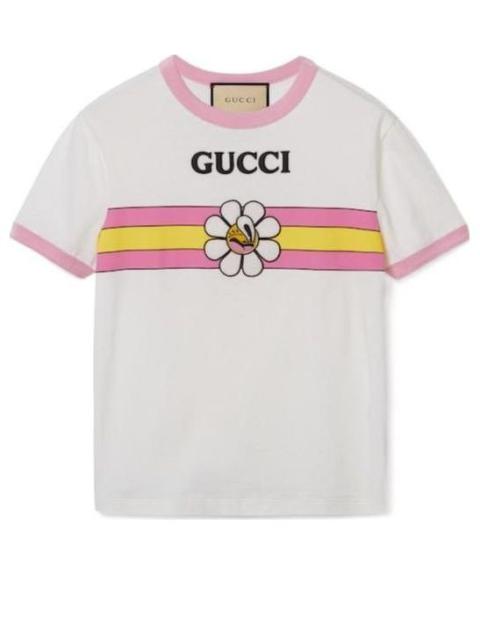 (WMNS) Gucci Cotton Jersey Printed T-Shirt 'Off White' 723566-XJGHL-9088
