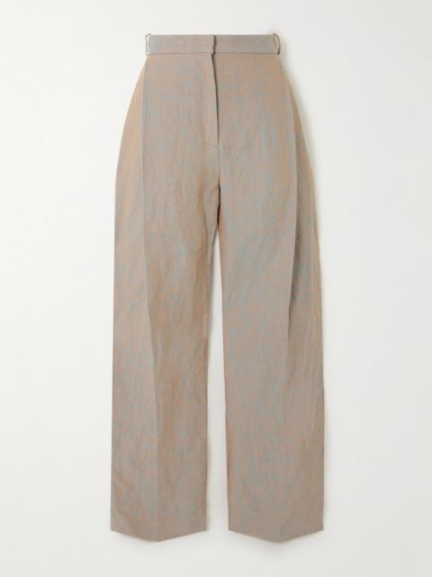 Aleen Pleated Hemp Straight-leg Pants