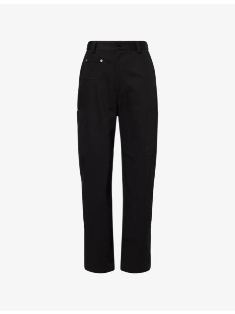 Logo-Embroidered Relaxed-Fit Cotton Cargo Trousers