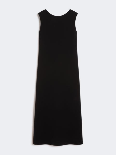Long scuba jersey dress - BLACK