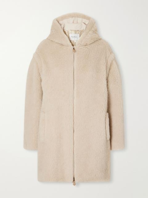 Spadino Teddy hooded alpaca, wool and silk-blend coat Beige