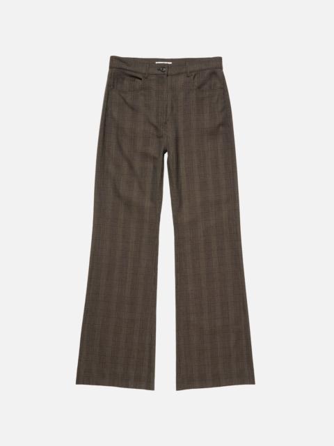 Tailored Wool Check Trousers - Brown/black