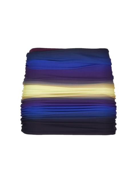 BLUE, BLACK AND LIGHT YELLOW MINI SKIRT