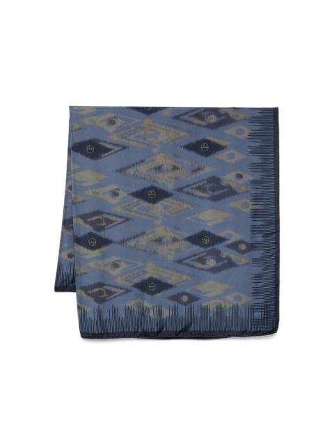 ikat-pattern silk scarf