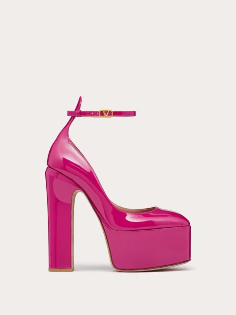 VALENTINO GARAVANI TAN-GO PLATFORM PUMP IN PATENT LEATHER 155 MM