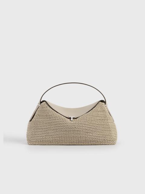 T-lock woven-leather top handle fawn