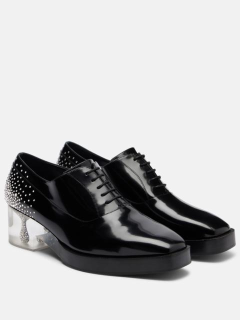 x Jimmy Choo crystal-embellished leather derby shoes