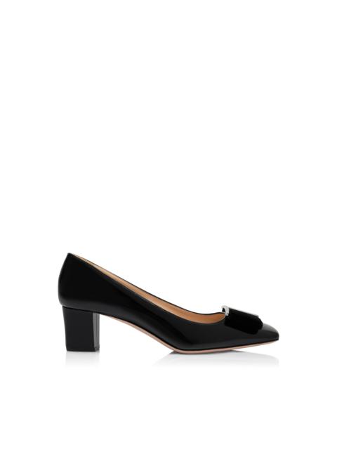 PATENT LEATHER AND VELVET AUDREY PUMP