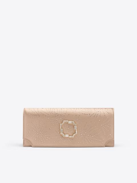 Vivien Champagne Crystal-Embellished Satin Clutch Bag