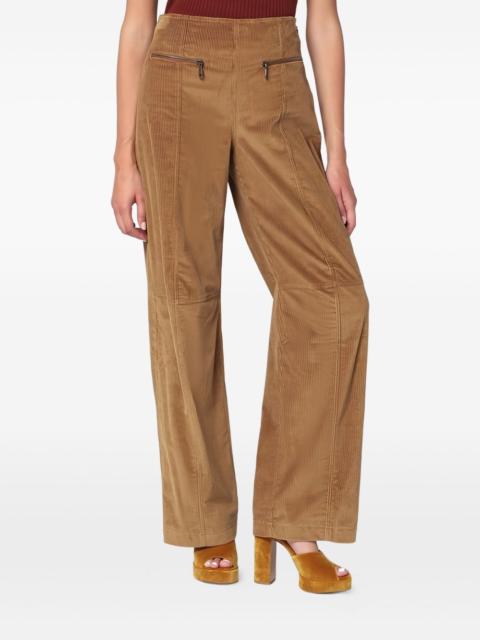zip corduroy trousers