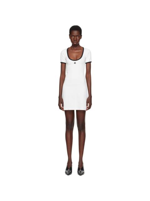 White Holistic Contrast Minidress