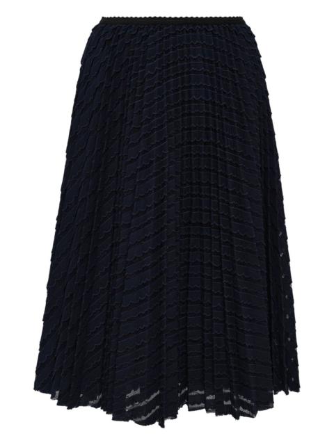 pleated midi skirt