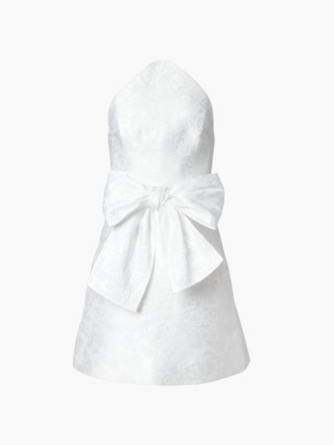 Rose Jacquard Mini Dress With Bow