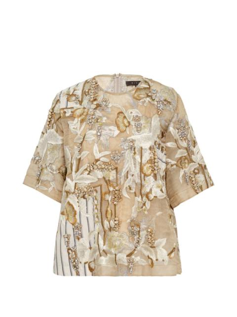 embellished silk blouse
