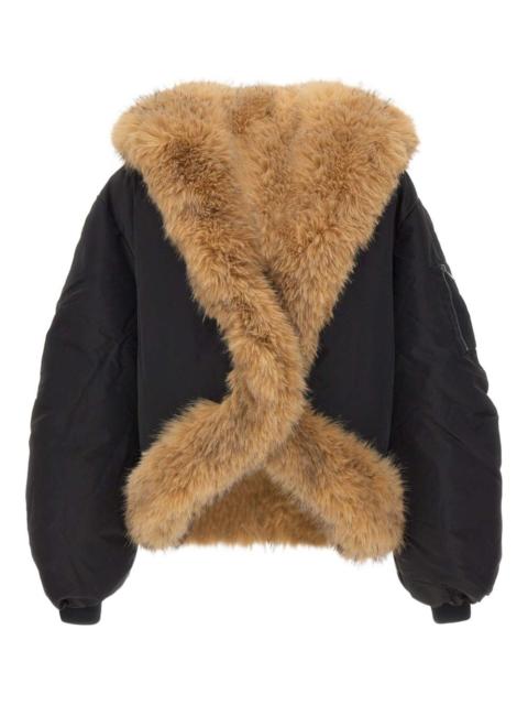 faux fur bomber jacket