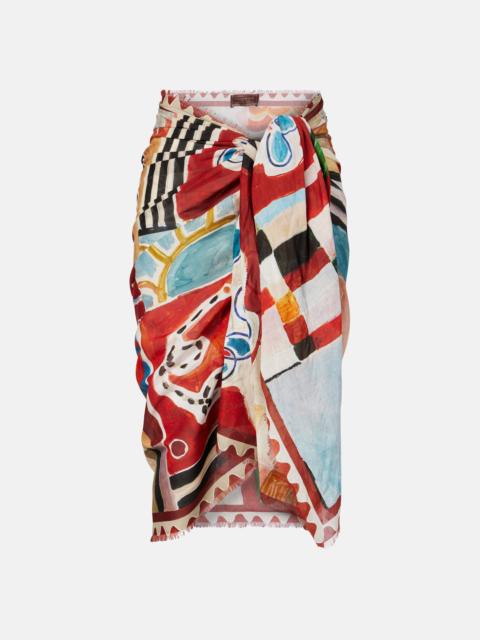 x LRNCE Michelle printed cotton beach cover-up