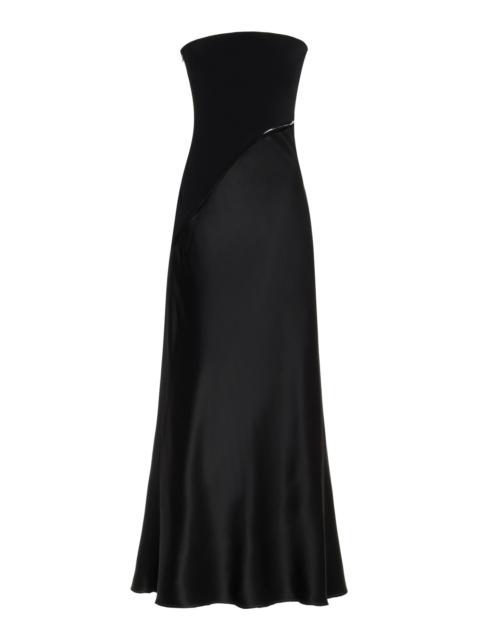 Chiki Strapless Silk Dress black