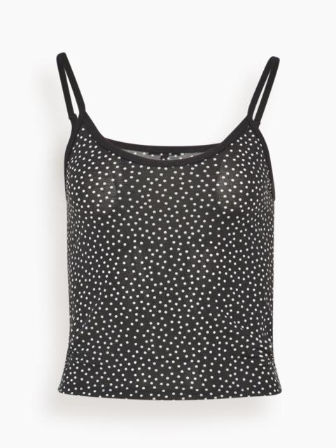 Cami Tee in Ecru Mini Polkadot on Black
