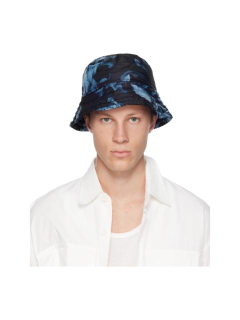 Black & Blue Printed Bucket Hat