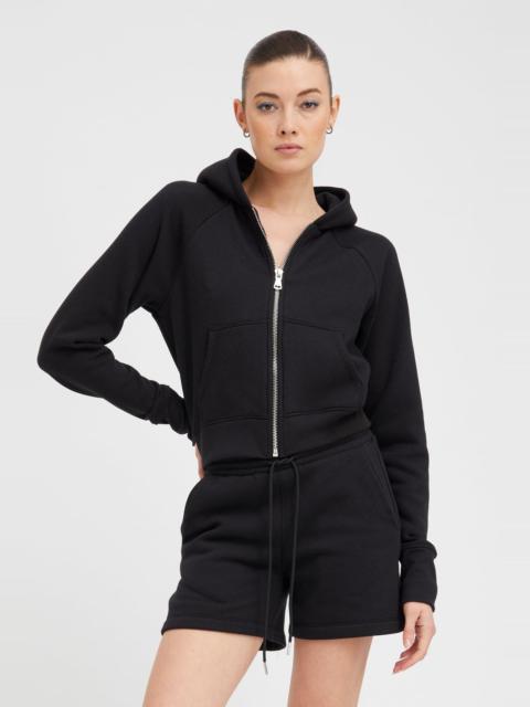 BLACK SHRUNKEN ZIP UP HOODIE