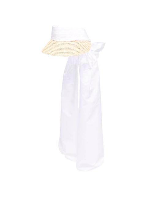 bow-detail straw visor