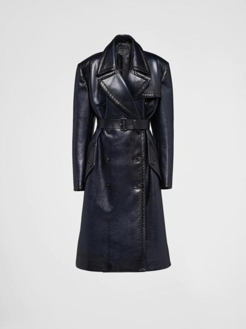 Prada Double-breasted leather trench coat