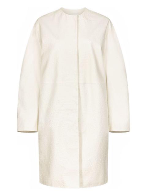 single-breasted collarless coat