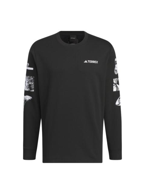 adidas National Geographic Aeroready Graphic Long Sleeve Tee Asia Sizing 'Black' IS9510