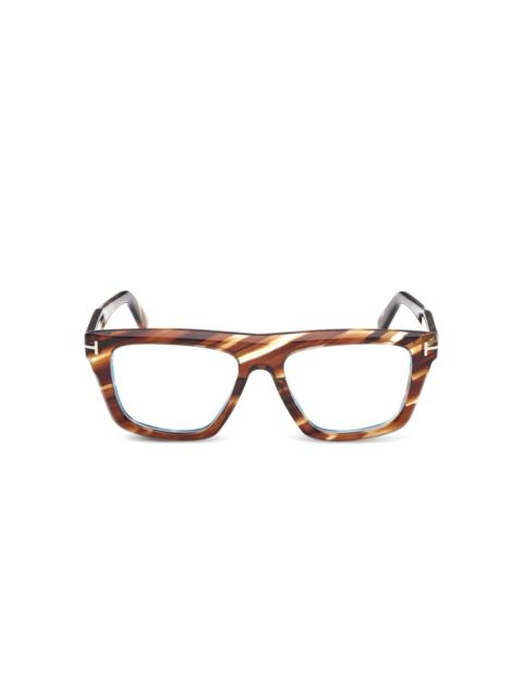 tortoiseshell square-frame glasses