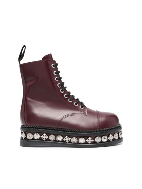 stud-embellished leather boots
