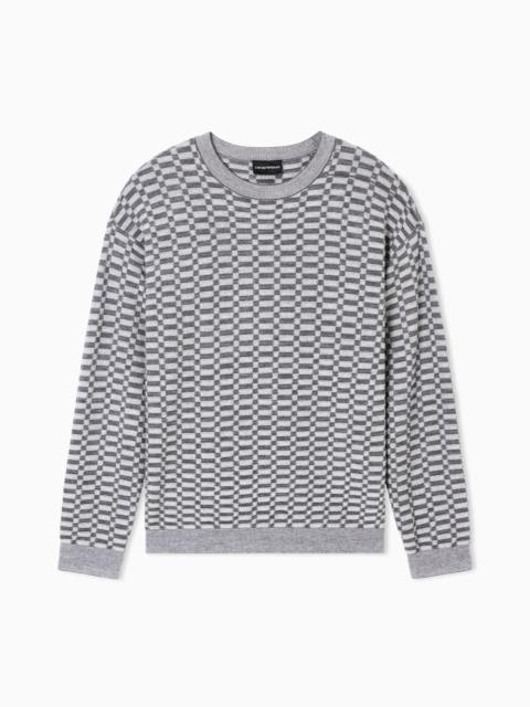 OP-ART TEXTURED VIRGIN WOOL JUMPER