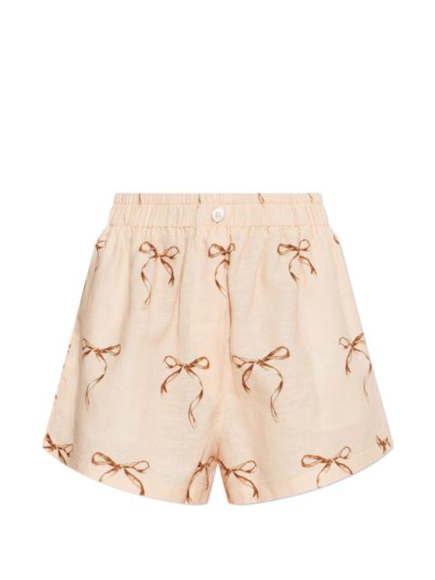 bow-print shorts