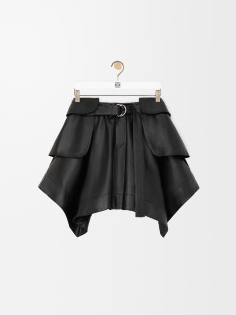 Cargo skirt in nappa lambskin