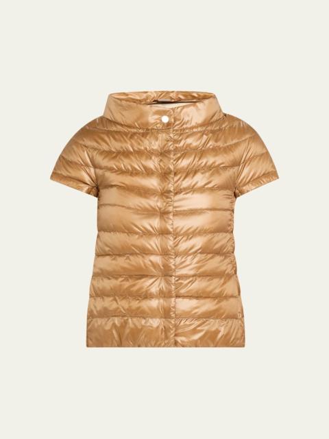 Greta Cap-Sleeve Ultralight Down Cape