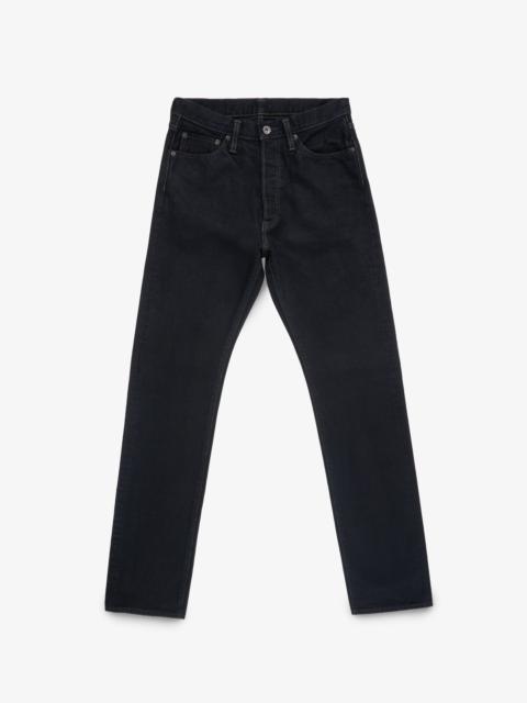 IH-888S-142OD 14OZ SELVEDGE DENIM RELAXED TAPERED CUT JEANS - INDIGO OVERDYED BLACK