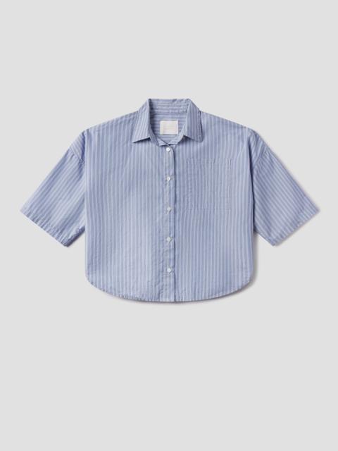Frances Cropped Cape Button Up
In Kindered Stripe