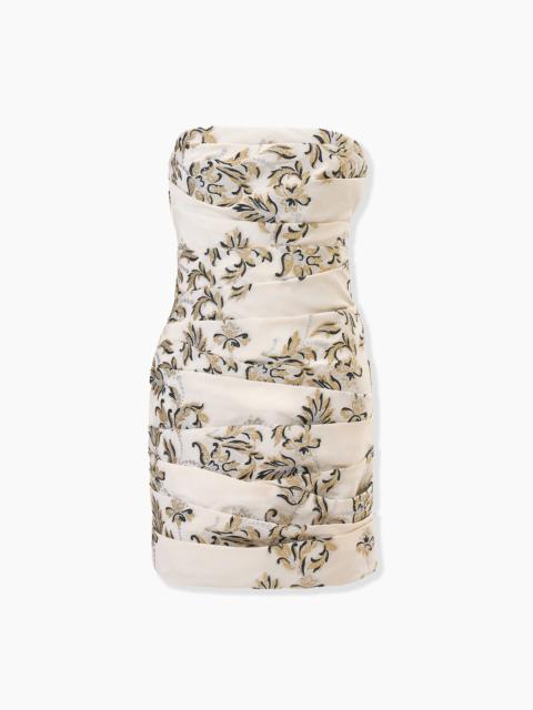 Lurex Trellis Jacquard Ruched Mini Dress