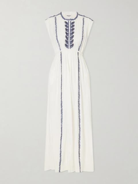 Liviane Embroidered Cotton Maxi Dress