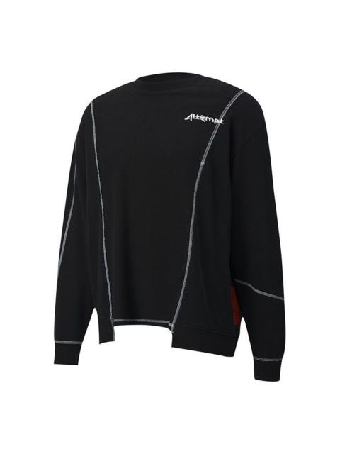 PUMA x ATTEMPT Crossover Casual Round Neck Contrasting Colors Long Sleeves Black 598272-01