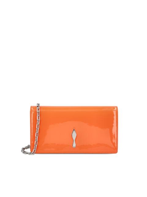 silver-tone chain leather clutch bag