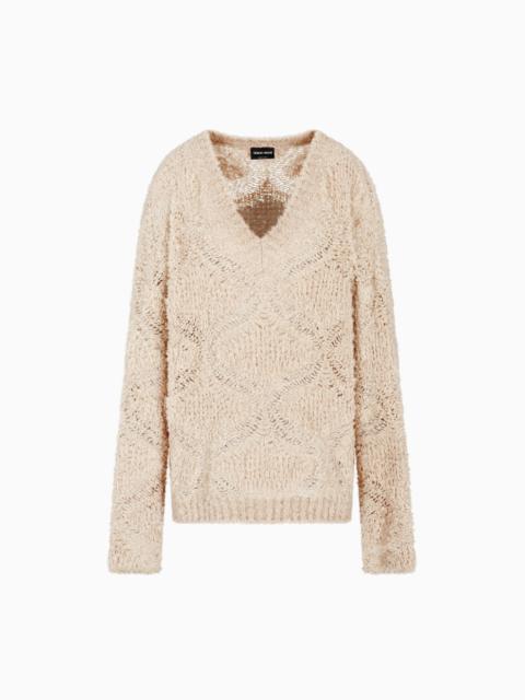 CASHMERE, ALPACA AND SILK V-NECK JUMPER