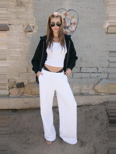 WHITE COTTON BAGGY SWEATPANTS