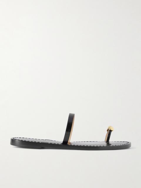 The Kibera Embellished Croc-effect Leather Sandals