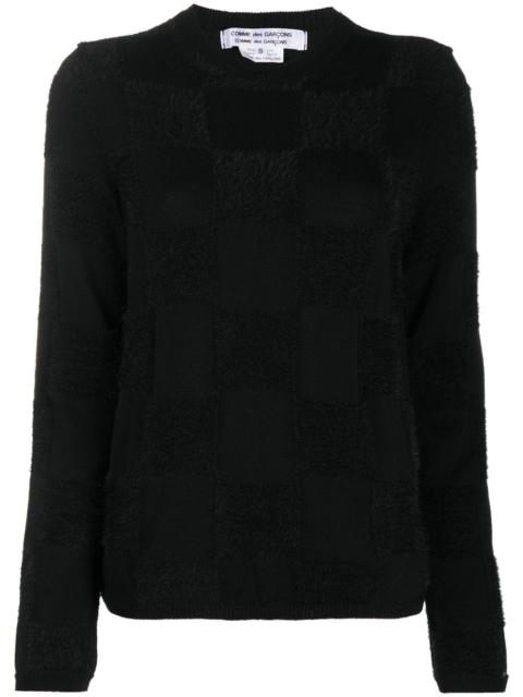 textured square knit jumper