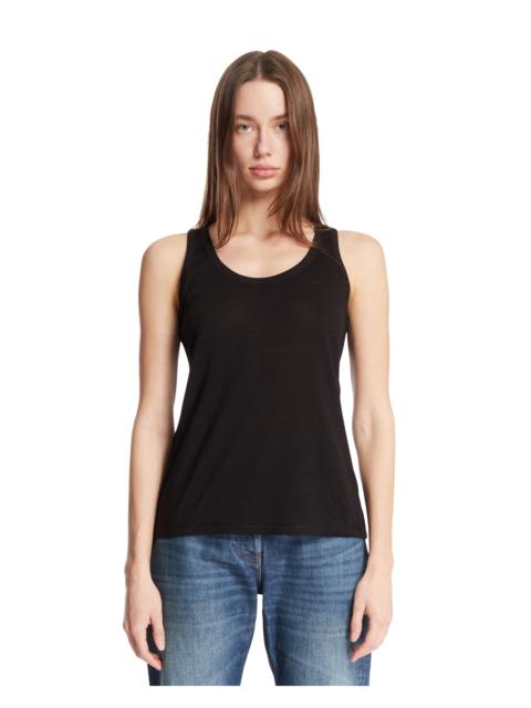 Black Silk, Linen and Cashmere Top