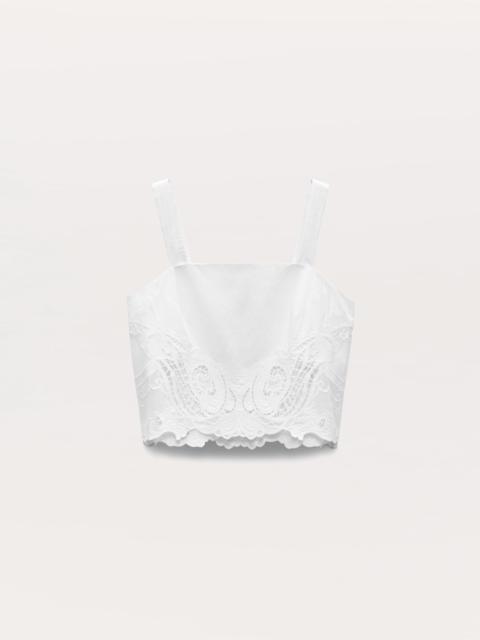 Clem Lace-Trim Poplin Tank Top