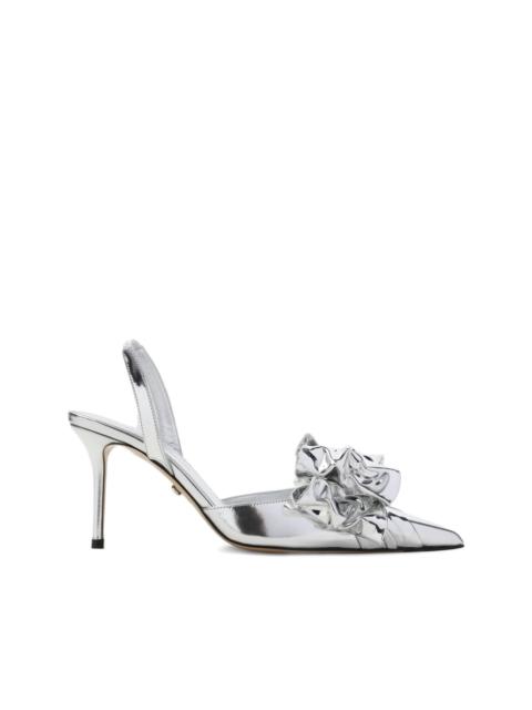 bow-embellished slingback pumps